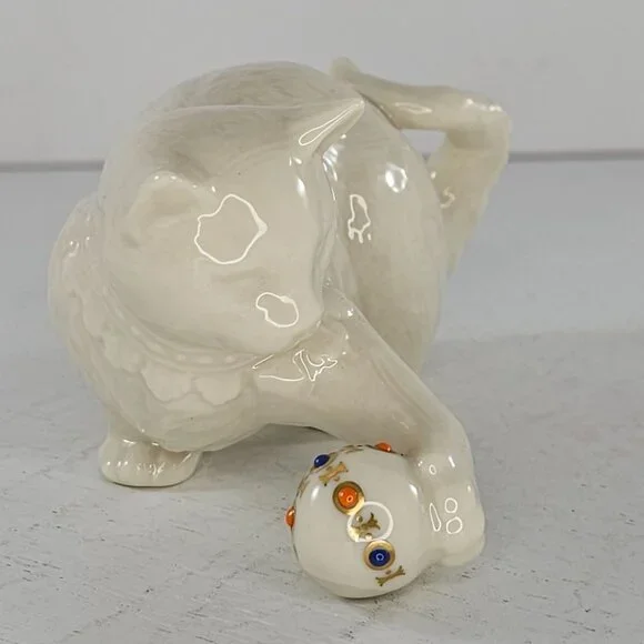 Lenox China Jewels Collection Cat Kitten Playing With Ball Figurine - Picture 3 of 8